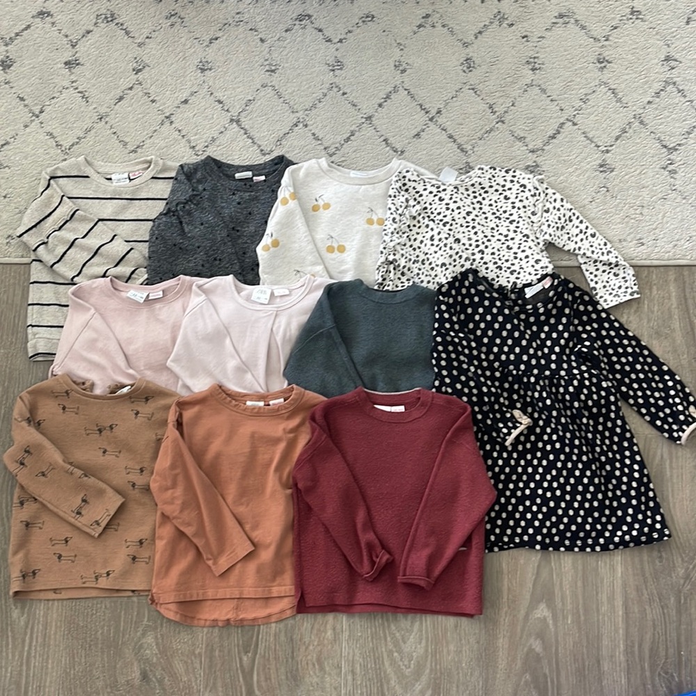 Zara toddler girl long sleeve shirts, sweater and dress